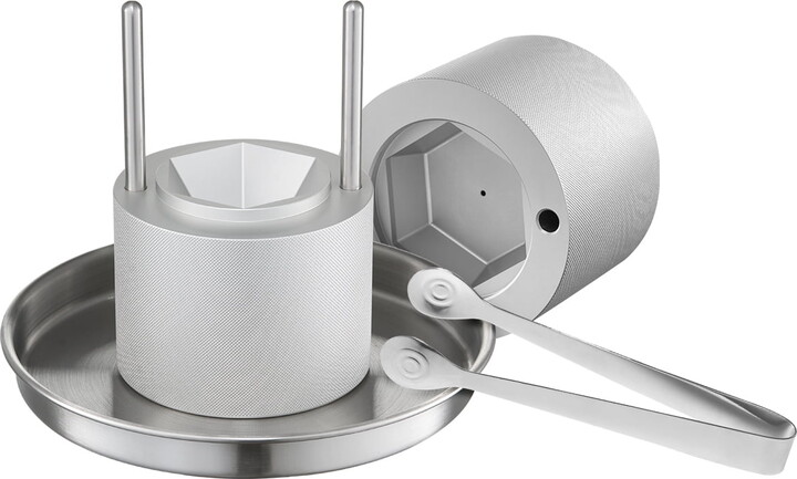 KFFKFF Ice Sphere Mold, 2.4" Ice Sphere Creator, Aircraft-Grade Aluminum Diamond Ice Sphere Kit, Includes Ice Mold, Tongs and Drip Tray, Ideal for Whiskey, Cocktails, Bourbon, and Scot