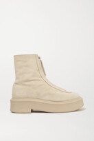 Thumbnail for your product : The Row Textured-nubuck Platform Ankle Boots - Beige - IT35.5