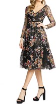 Thumbnail for your product : Mac Duggal Floral Lace & Sequin Long Sleeve Dress