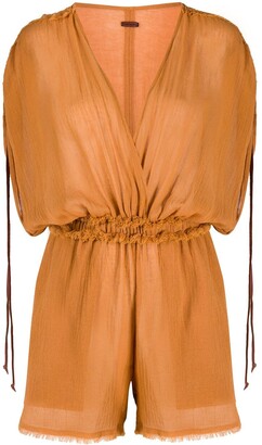 CARAVANA Kaayche ruched playsuit