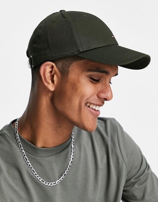 Tommy Hilfiger cap with small flag logo in olive green - ShopStyle Hats