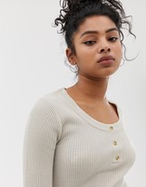 Thumbnail for your product : ASOS DESIGN scoop neck jumper with buttons