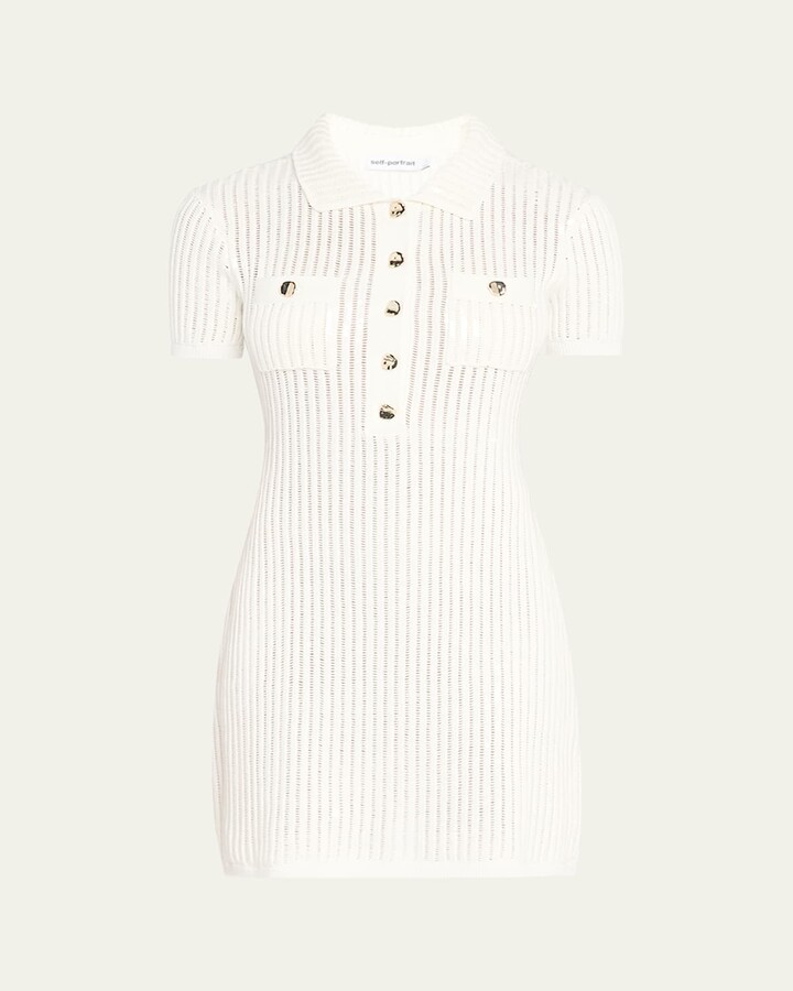 Self-Portrait Sequined Crochet Mini Dress