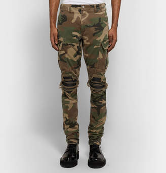 Amiri Mx1 Camouflage-Print Slim-Fit Tapered Stretch-Cotton Twill Cargo Trousers