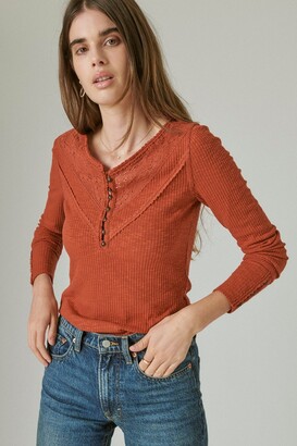 Lucky Brand Lace Inset Henley
