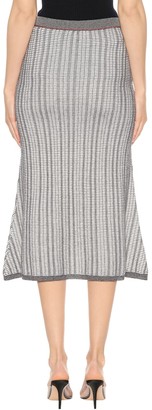 Victoria Beckham Striped wool and cotton skirt