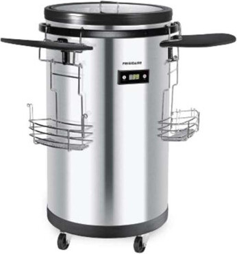 Frigidaire Stainless Steel Party Cooler, Electric, Portable, 85-Cans