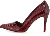 Thumbnail for your product : Alice + Olivia Dina Croc-Embossed Patent Pump