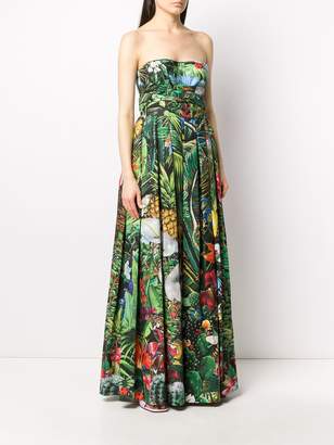 Dolce & Gabbana Jungle-Print Floor-Length Dress