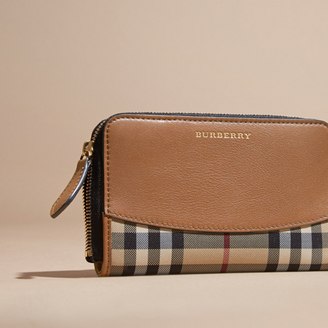 Burberry Horseferry Check and Leather Ziparound Wallet
