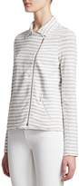 Thumbnail for your product : Majestic Filatures French Terry Stripe Long Sleeve Moto Jacket