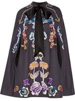 Thumbnail for your product : Temperley London Sail Satin-Trimmed Embroidered Wool Cape