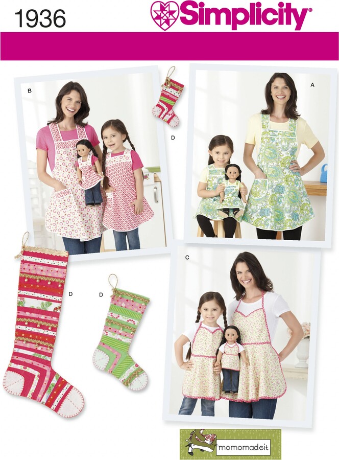 Dunelm Simplicity US1936A Childs and Womens Aprons Sewing Pattern NA ShopStyle