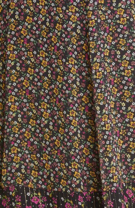 le superbe Magnolia Lane Metallic Thread Floral Mix Print Long Sleeve Chiffon Dress