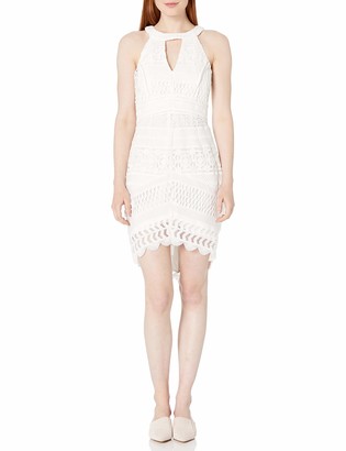 Adelyn Rae Women's Lace Keyhole Fitted Dress