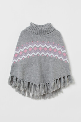 H&M Knitted polo-neck poncho