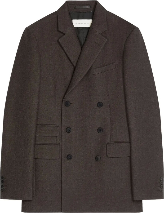 Dries Van Noten Double-Breasted Wool Blazer