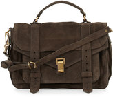 Thumbnail for your product : Proenza Schouler PS1 Suede Medium Satchel Bag, Gray
