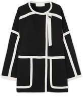 Thumbnail for your product : Chloé Iconic Piped Wool Coat - Black