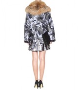 Thumbnail for your product : Christopher Kane Fox fur-trimmed wool-blend camouflage-jacquard jacket
