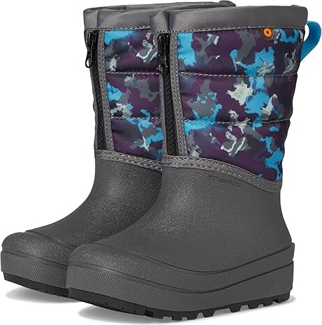 Bogs Snow Shell Zip - Camo Texture (Toddler/Little Kid/Big Kid) Kids Shoes Gray : 3 Little Kid M