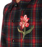 Thumbnail for your product : Gucci Tartan flower-embroidered wool coat