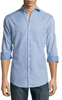 Thumbnail for your product : Neiman Marcus Trim-Fit Gingham Check Sport Shirt, Blue