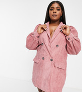 Thumbnail for your product : Saint Genies Plus courdroy puff sleeve blazer dress in rose