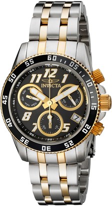 Invicta Pro Diver Women's Quartz Watch with Black Dial Chronograph display on Silver Stainless Steel Bracelet 15508