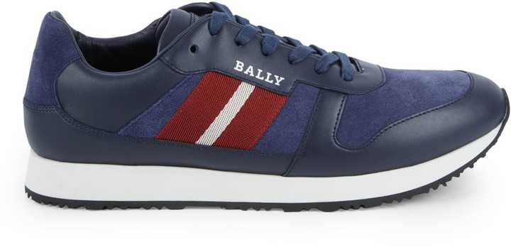 Bally Sprinter Striped Leather Sneakers 