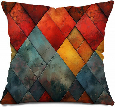 VisionDecor Mosaic Throw Pillow Art Cotton Twill Pillows-12168