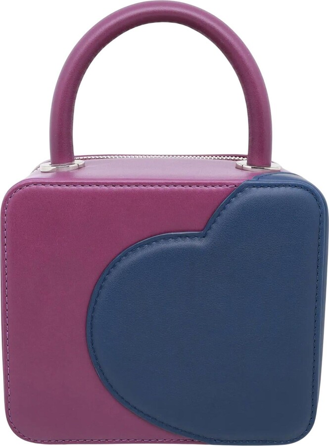 Chopard & Chloë Sevigny Green Carpet Purple & Navy Blue Leather Shoulder Bag