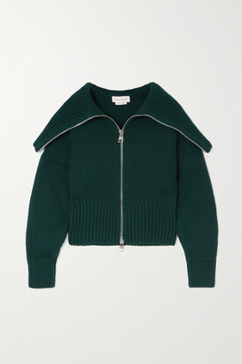 Alexander McQueen Ribbed Wool And Cashmere-blend Jacket - Green