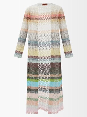 Missoni Striped Lace-knit Longline Cardigan - Multi Stripe