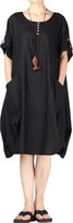 Thumbnail for your product : Vogstyle Women's Summer Roll-up Sleeve Baggy Dress with Pockets Brown XL