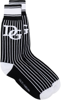 Dolce & Gabbana Striped Logo Socks