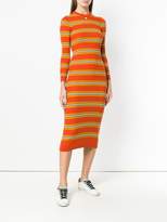 Thumbnail for your product : Courreges striped fitted knitted dress
