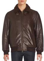 Thumbnail for your product : Vince Camuto Shearling-Trimmed Leather Long Sleeve Jacket