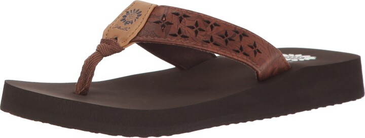 yellow box ladies flip flops