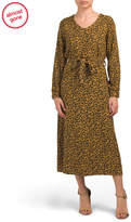 Thumbnail for your product : Made In Italy Animal Print Belted Midi Dress