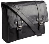 Thumbnail for your product : Kenneth Cole New York black leather and nylon buckle detail laptop messenger bag