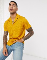 Thumbnail for your product : ASOS DESIGN jersey shirt in chevron fabric