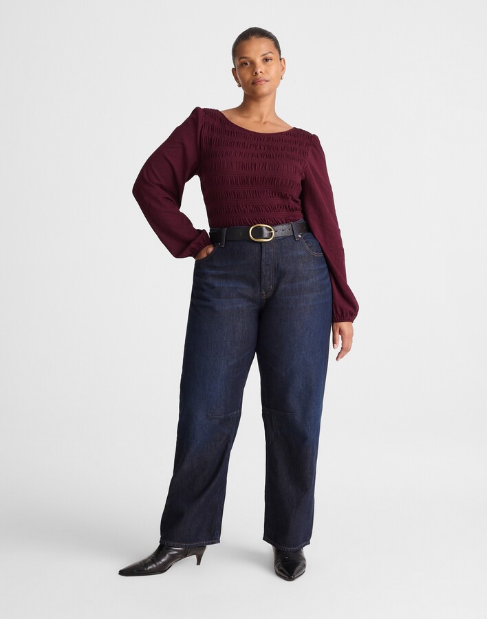 The Plus Darted Barrel-Leg Jean in SoftDrape