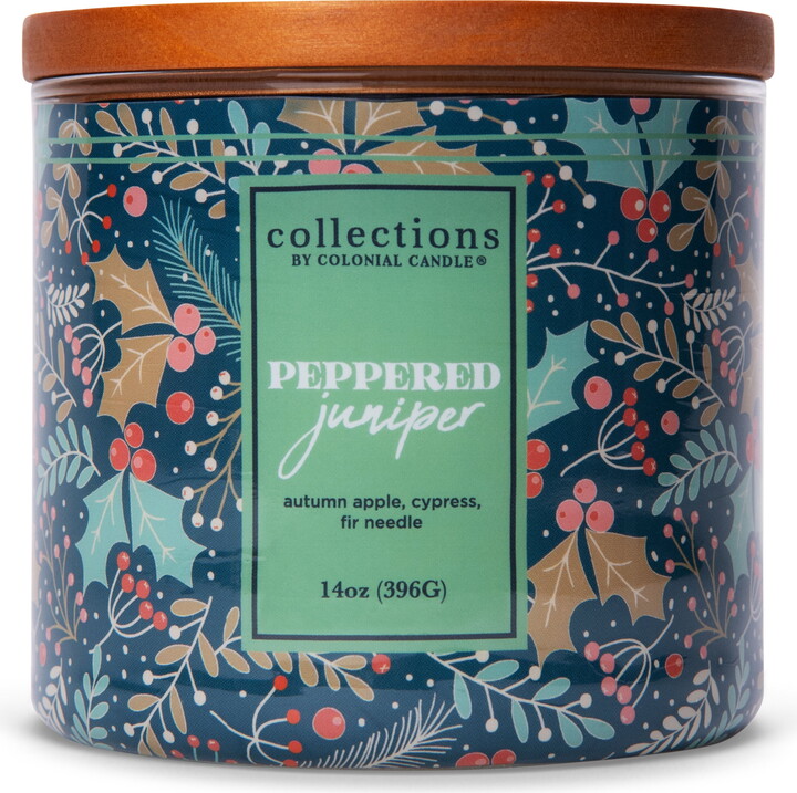 Deco Collection by Colonial Candle, Peppered Juniper Scented Jar Candle, 3-Wick Scented Jar Candle with Woody Fragrance and Premium Lead-Free Cotton Wick, 14 oz - Up To 60 Hours Burn