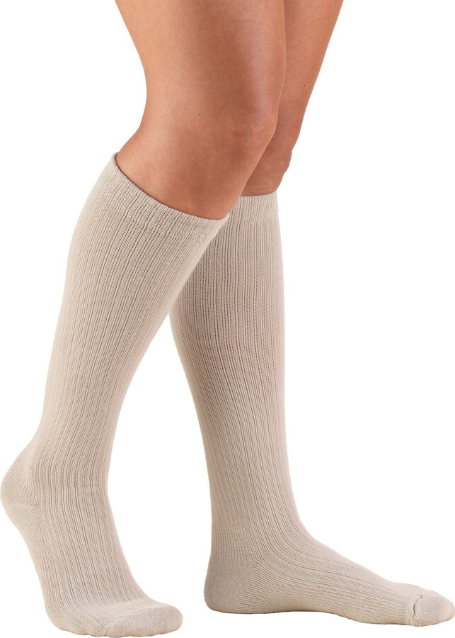 Truform Women’s Socks, Cushion Foot, Active Casual Style: 15-20 mmHg, Tan, X-Large