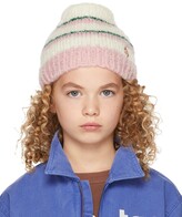 Thumbnail for your product : The Animals Observatory Kids Pink Logo Stripes Pony Beanie