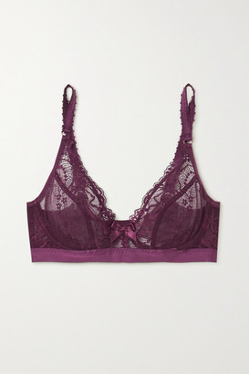 Agent Provocateur Carmella Stretch-lace And Tulle Underwired Bra - Purple