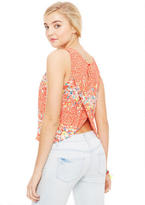 Thumbnail for your product : Delia's Split Back Red Floral Tank
