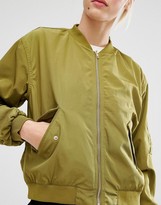 Thumbnail for your product : Monki Sateen Bomber Jacket