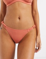 Thumbnail for your product : New Look knot detail tie side bikini bottoms in coral